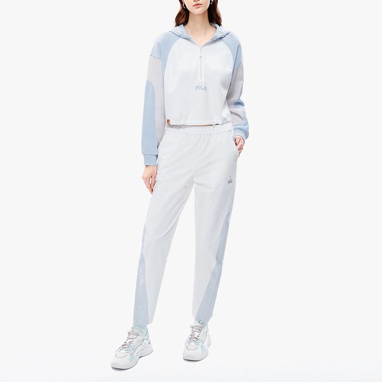 Fila Color Block Simple Loose Woven Casual Pants Women Bottoms Standard-White F11W249804F-WT
