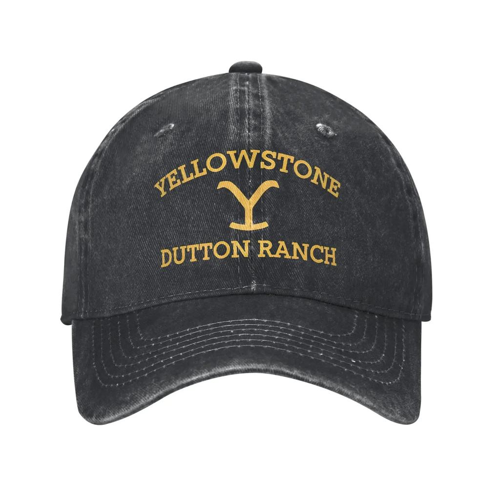 Yellowstone Nationalpark Baseballkappe Used-Denim Wyoming Berglandschaft Vulkan Snapback Kappe Unstrukturierte Kappen