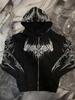 Divine Breath Zipper Hoodie: Men's Dark Style Fitness Sweatshirt
