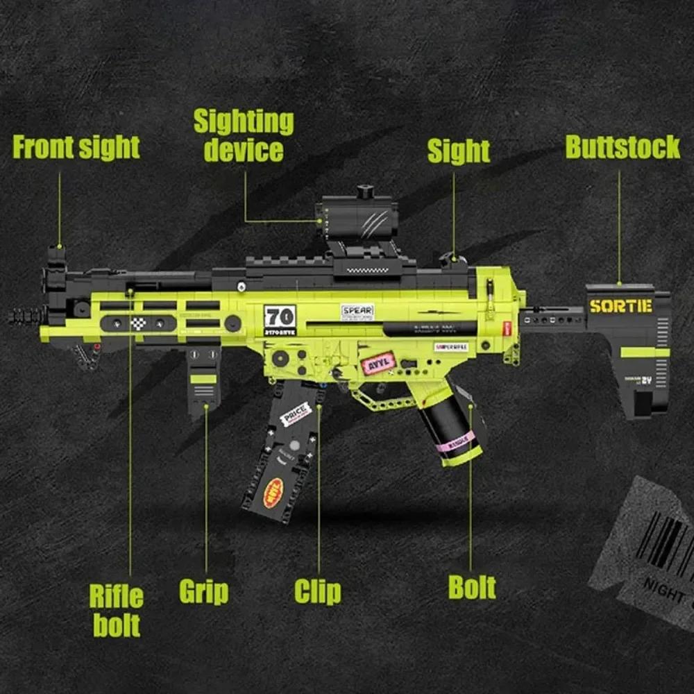 Moc Militär Mp5 Kriss Vector Maschinenpistolen Modell Mini Größe Bausteine Diy Waffe Mikro Steine Spielzeug Kind Junge Geburtstagsgeschenk