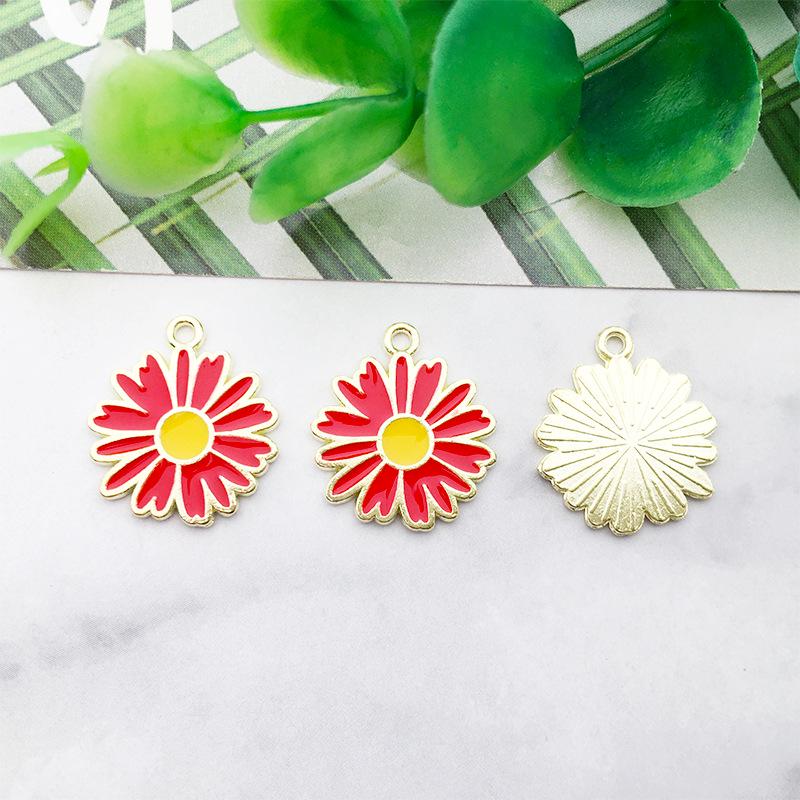 Alloy Flower Petal Jewelry Accessories: DIY Earrings, Phone Chain, Oil Drip Pendant