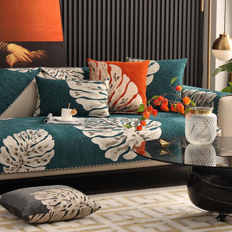 Nový Černý Polštář na Pohovku Potah na Gauč Pastorační Styl Univerzální pro Čtyři Roční Období Protiskluzová Látka Potah Ručník na Pohovku