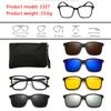 6 In 1 Polarized Sunglasses Men Women Magnetic Clip On Glasses  Optical Prescription Eyeglass Frames Magnet Clips