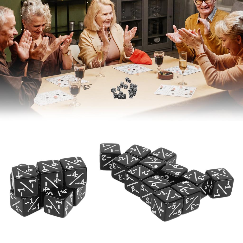 20pcs Dice Set Puzzle Fun 6 Sided Number Acrylic Dice for Gaming Preschool Education