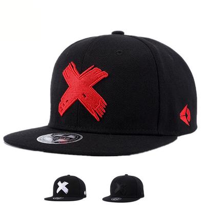 Hochwertige Hysteresenkappen für Männer und Frauen, X-Stickerei, flache Krempe, Baseballkappe, Jugend-Hip-Hop-Kappe
