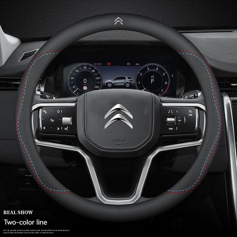 Leather Car Steering Wheel Cover Citroen DS3 C2 C3 C4 C5 C6 ELYSEE VTS Xsara C-Crosser Berlingo Jumpy AIRCROSS C3-XR Accessories anc123
