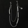 High-End Pearl Patchwork Double-Layered Metal Hip-Hop Waist Chain