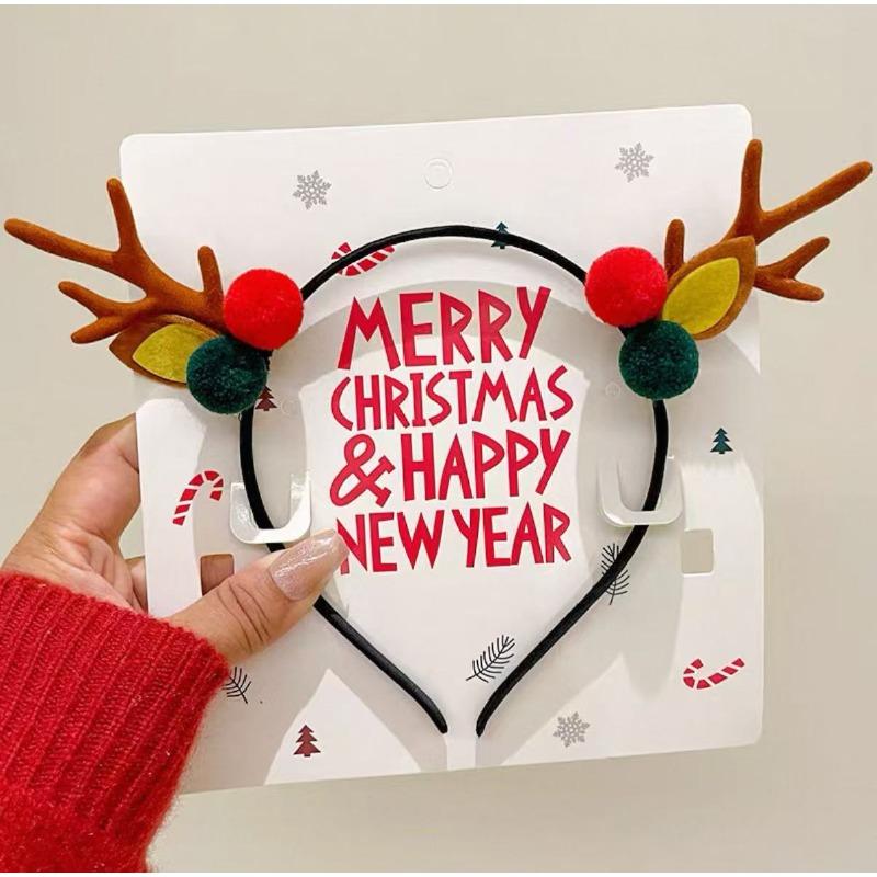 Vánoční čelenka Xmas Elk Horn Bell Flitr Vánoční gumička do vlasů Šťastný Nový Rok Fotorekvizity Veselé Vánoce Dekor Dárky pro děti