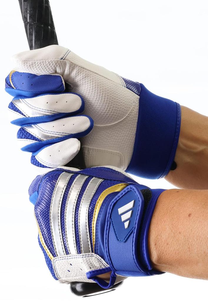 adidas Batting Gloves BASIC Blue x White Size O LBG405 Baseball/Softball