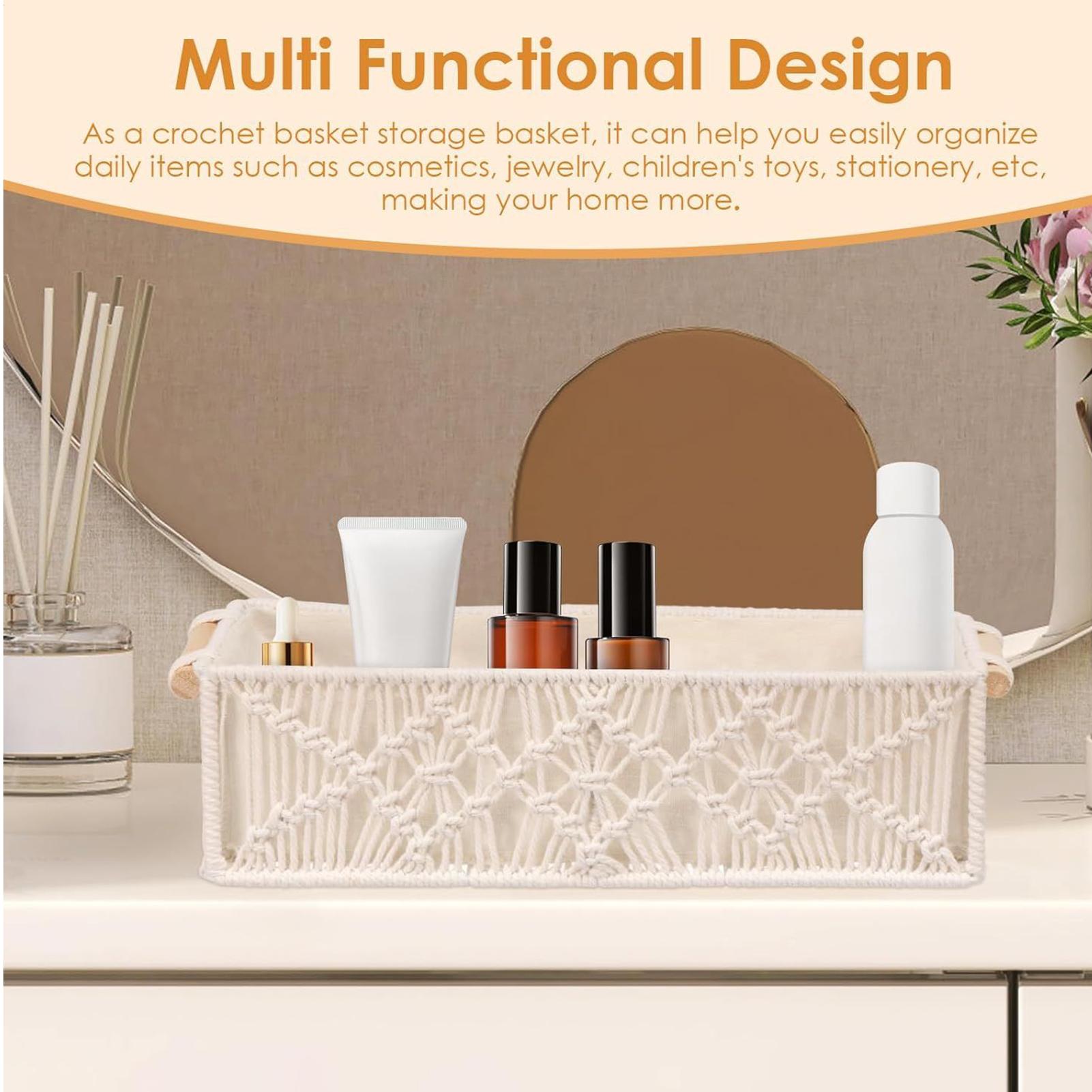 Woven Basket 2 Pieces Toy Basket With Handle Portable Rectangular Cotton Cloth Bin For Closet Bedroom Living Room Bathroom China Mainland 4600₽