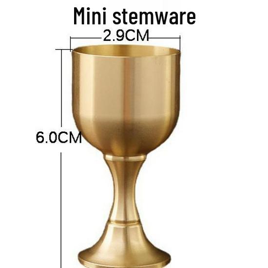 Brass High-Footed Wine Glass - Copper Tea and Water Cup, Holy Water Barware Decor Ornaments.