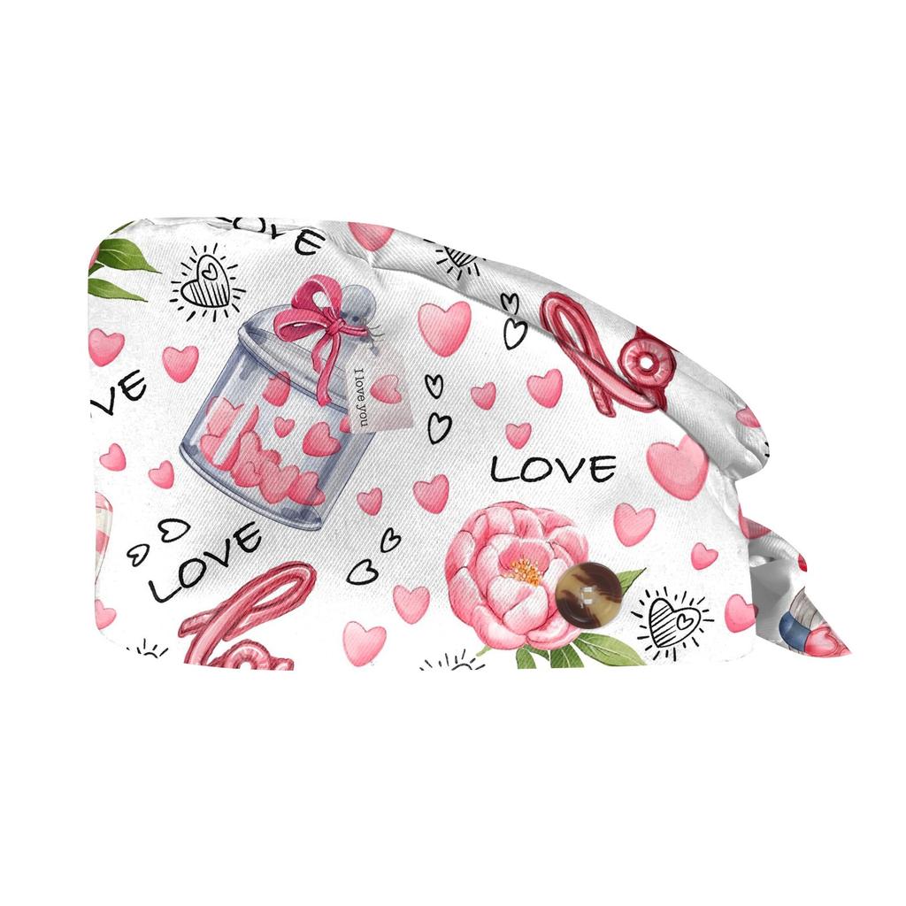 Fashion Valentine's Day Print Work Hat Casual Wash Hat Bag Cap