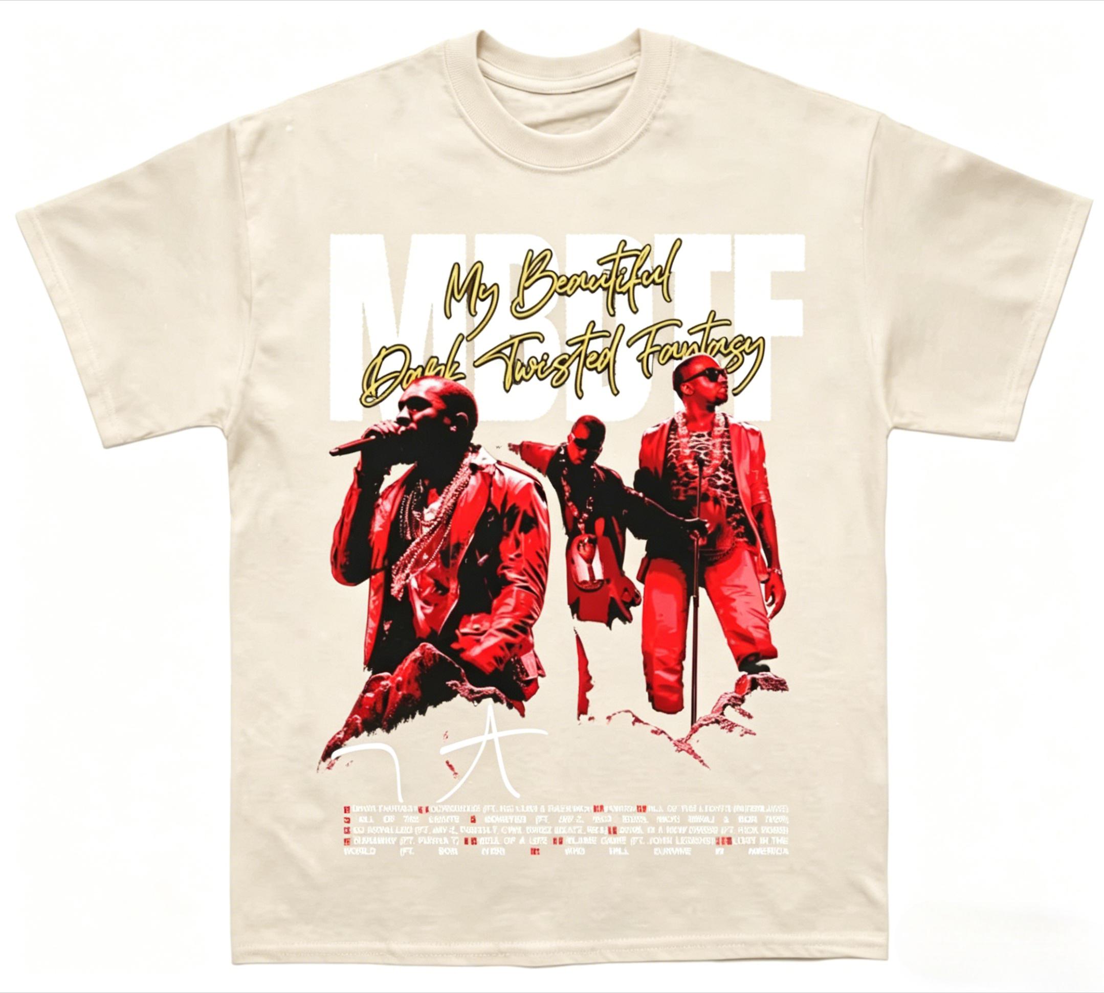 

Kanye West My Beautiful Dark Twisted Fantasy Unisex Cotton TShirt Summer Short Sleeve Streetwear Urban Vintage 4XL