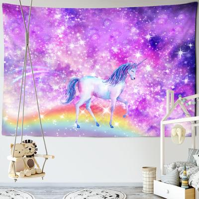 Gwiaździsta Jednorożec Gobelin Ścienny Hippie Tapiz Cartoon Kawaii Pokój Dziecięcy Dziewczyny Dormitorium Wystrój Domu