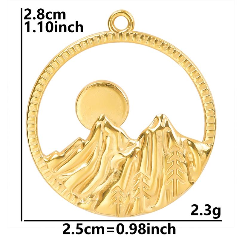 6pcs Real Gold Plated Sun Charms For Jewelry Making Supplies Stainless Steel Charm Pendants Heart Moon Thread Sunshine Material