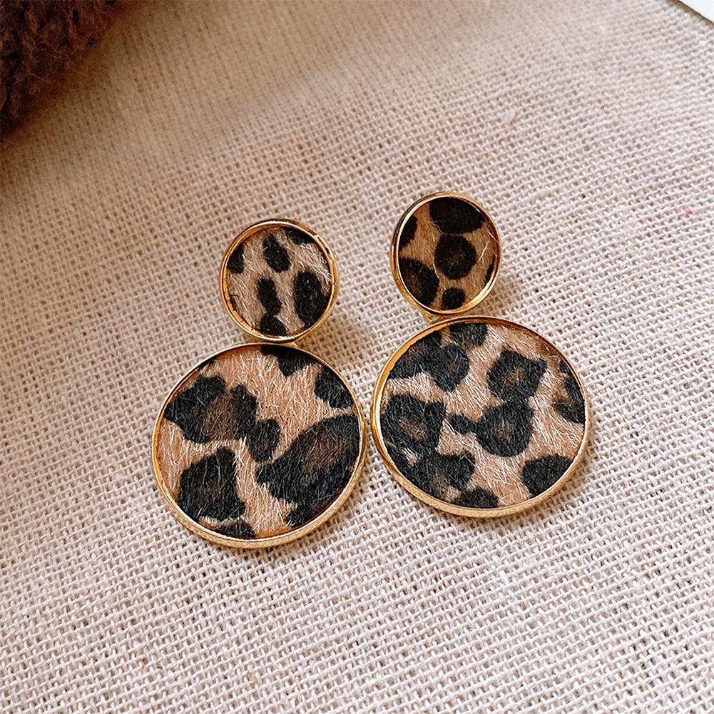 Retro Earrings Geometric Heart Leopard Print Earrings Light Luxury Earrings Fashion Accessories Gift For Women