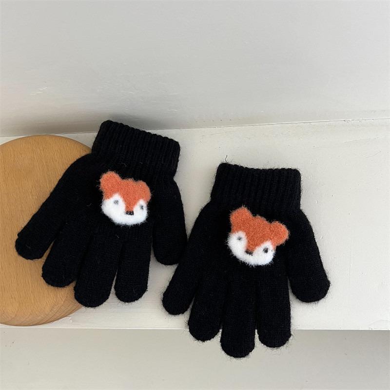 Winter Children's Gloves Keep Warm Winter Boys' Five Finger Gloves Woolen Knitted Fashion Children's Baby Gloves with Split Fingers