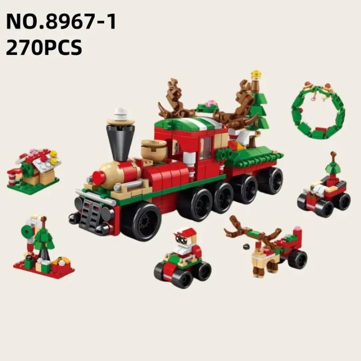TOYLINX DIY Bricks Toys Christmas Series Building Blocks Set with Light Creative Winter Village House for Kids Xmas Gifts