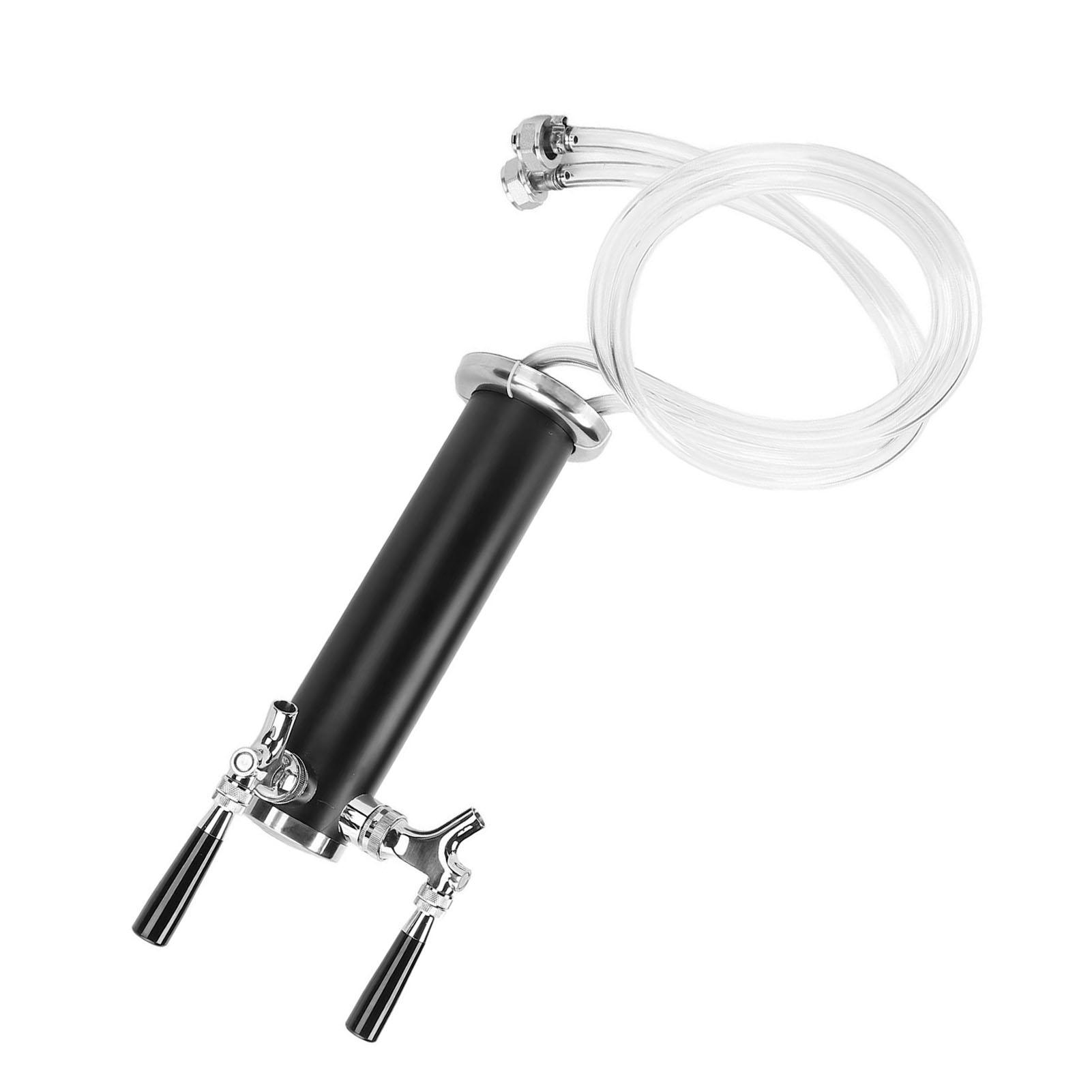 Dual Tap Beer Kegerator Tower Stainless Steel Draft Beer Tower Dispenser Kit for Party Bar Pub Restaurant