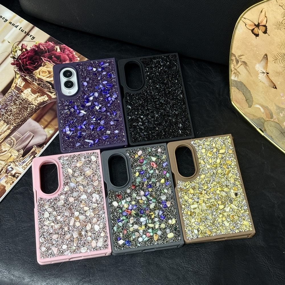 Glitter Multicolor Stone Phone Case For Samsung Z Fold 8 Fold8 Ultra Galaxy Z Fold 7 6 5 4 Sparkling Rhinestone Protective Cover