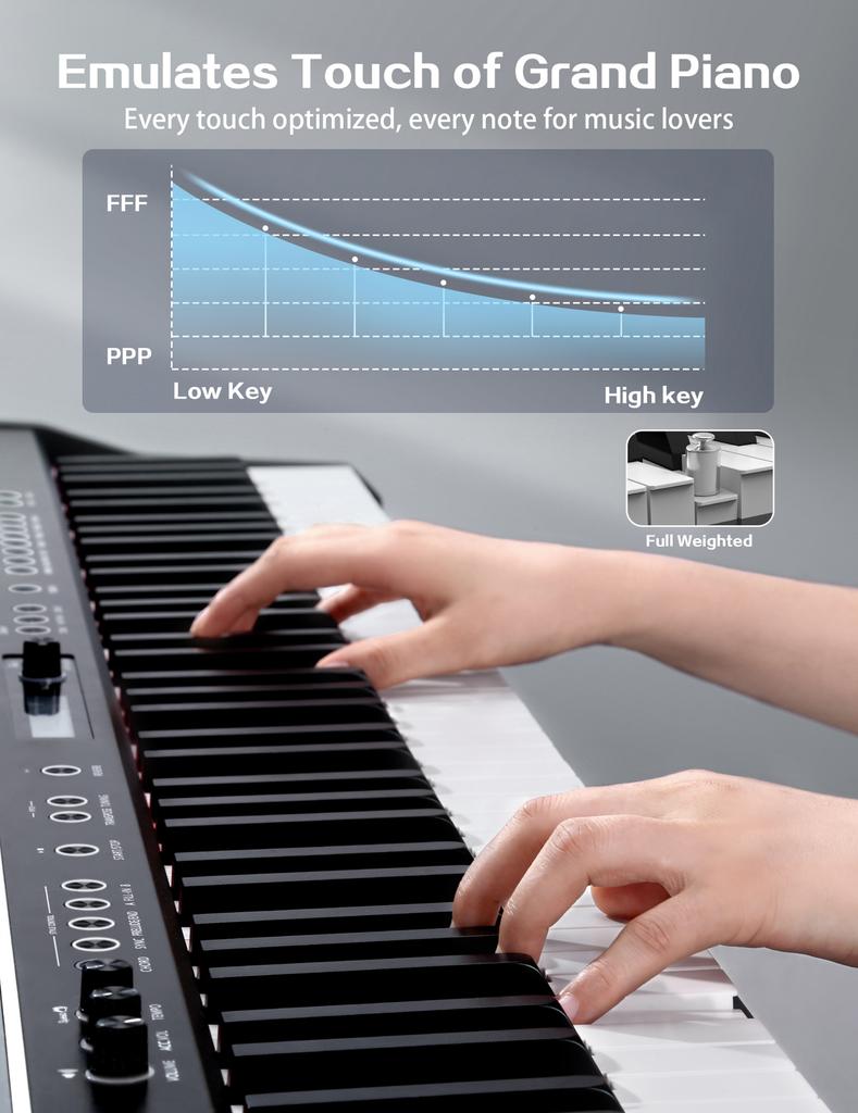 88-key Digital Piano For Adult Kids Electronic Organ Professional Fully Weighted Keyboard Beginners Electric Musical Instrument