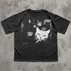 HOT Funny Gangster Cat Meme T-Shirt Vintage Graphic Tee Cat Lover Dad Mom Gift