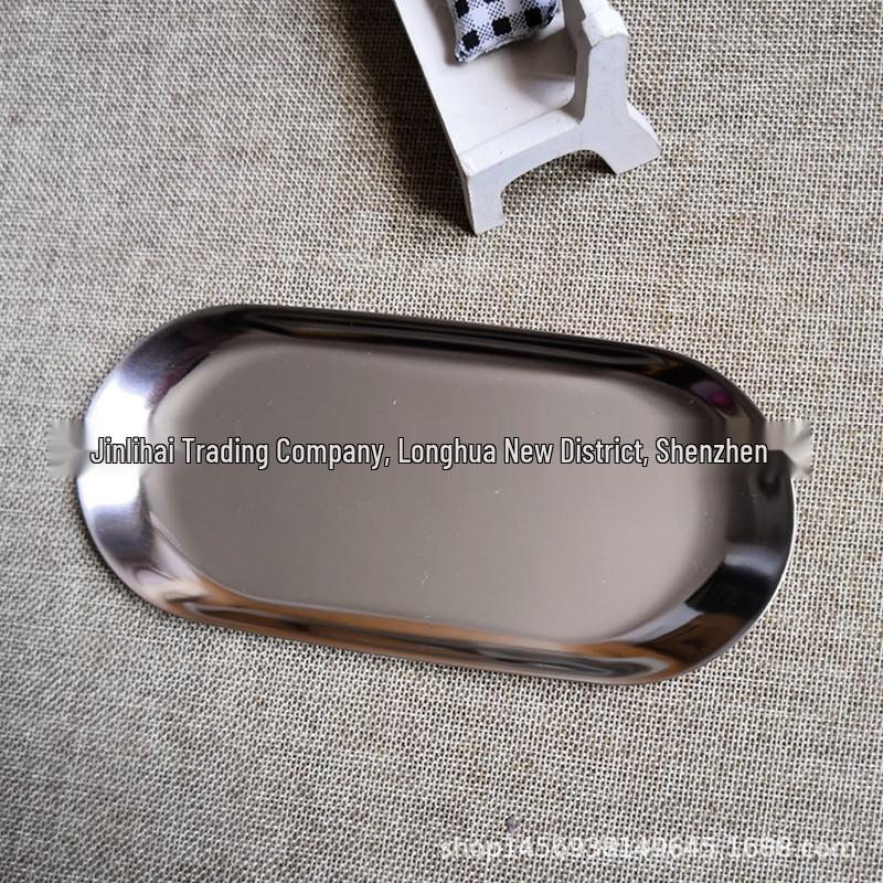 Gold Stainless Steel Oval Scented Candle Tray - Fireproof Nordic Jewelry and Aroma Plate