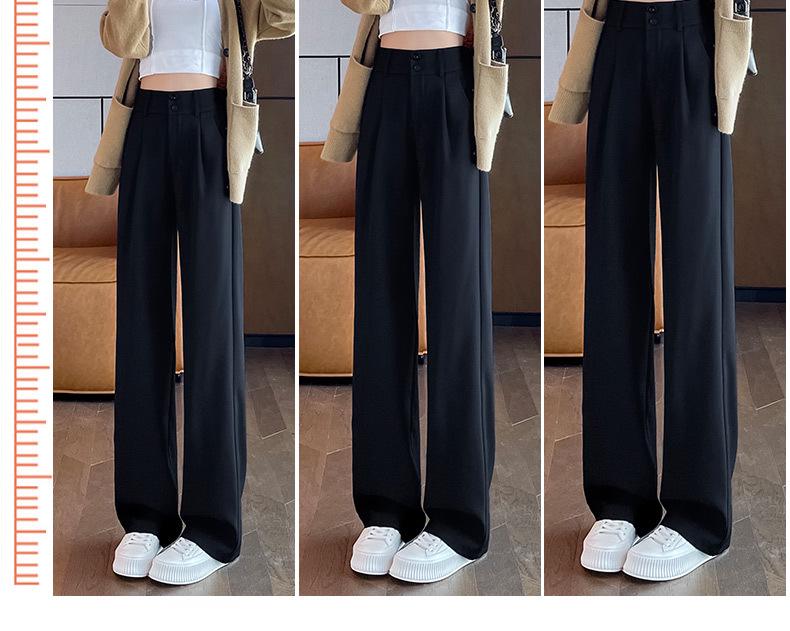 Women's 2024 Spring/Autumn Slimming Drape Pants - Narrow & Wide Leg, High-End Straight-Leg Suit Style