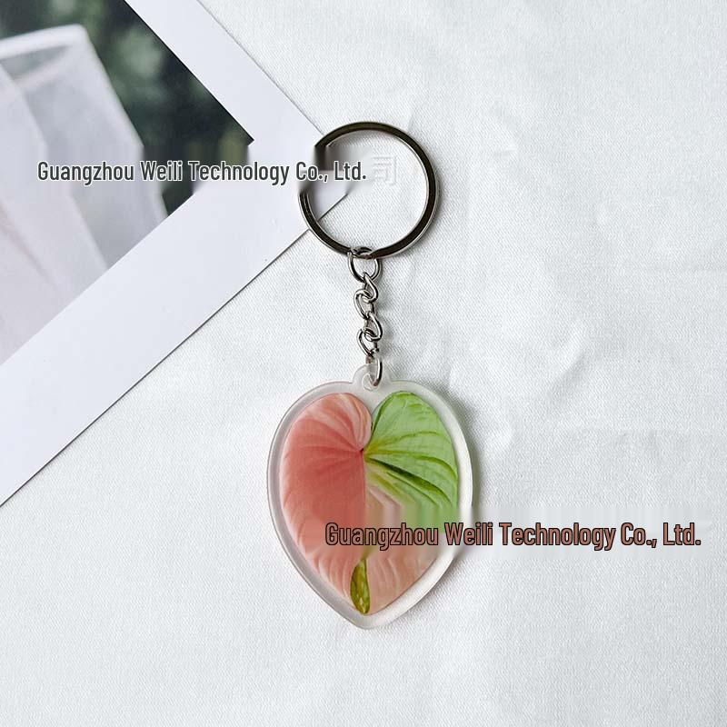 Creative Acrylic Leaf Keychain Earphone Bag Pendant Ornament