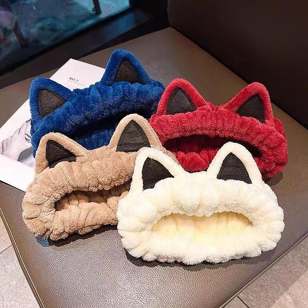 Lovely Cat Ears Hair Band Soft Elastic Headbands Women Soft Cosmetic Headbands Suitable for Ladies and Girls
