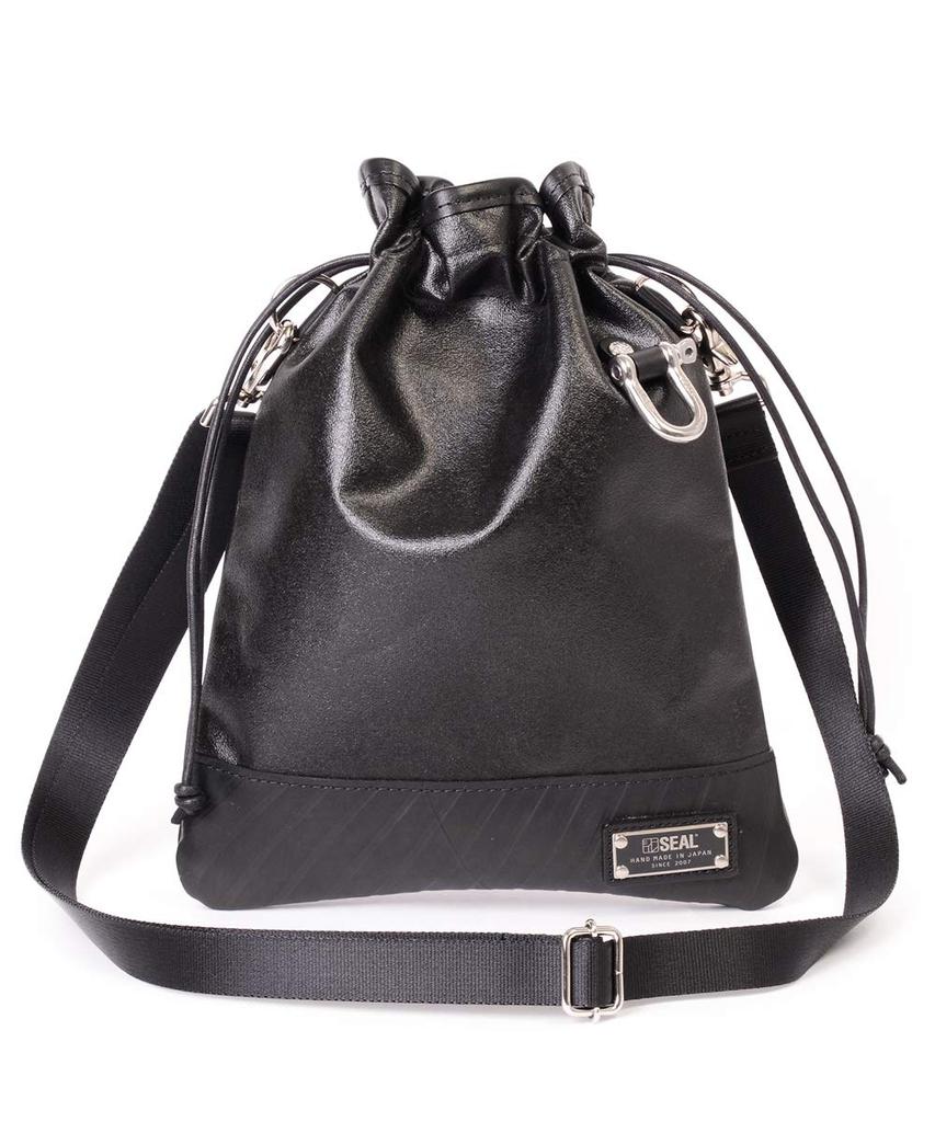 Morino Canvas X SEAL Drawstring Sacoche Shoulder Bag for Men Mini Shoulder Shoulder Crossbody Bag - Bag, Small, Lightweight, Waterproof, Bag, MS-032BK