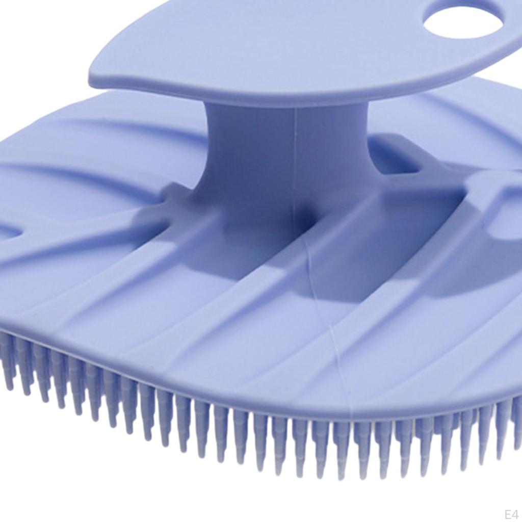 Bath Shower Body Cleansing Brush Scrub Hair Scalp Shampoo Silicone Scrubber