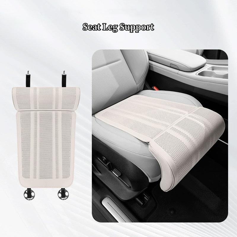 Car Seat Cushion with Leg Support Leather Breathable Seat Pad Memory Foam Extender Leg Cushion Universal Car Seat Protect Cover