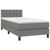3140354 vidaXL Lit à sommier tapissier avec matelas Gris foncé 100x200cm Tissu