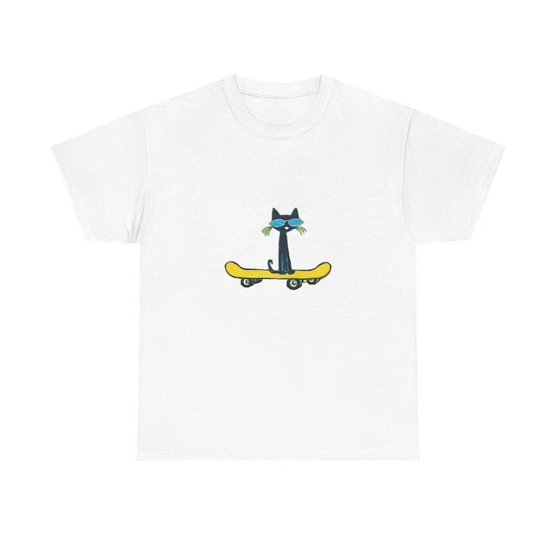 Pete the Cat Skateboard Tee, Unisex Heavy Cotton XXXL