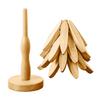 4 Tripods and 1 Bracket Wooden Trivets for Hot Dishes Folding Tree Shape Black Walnut Table Mat Holders Heat Insulated Pad Set