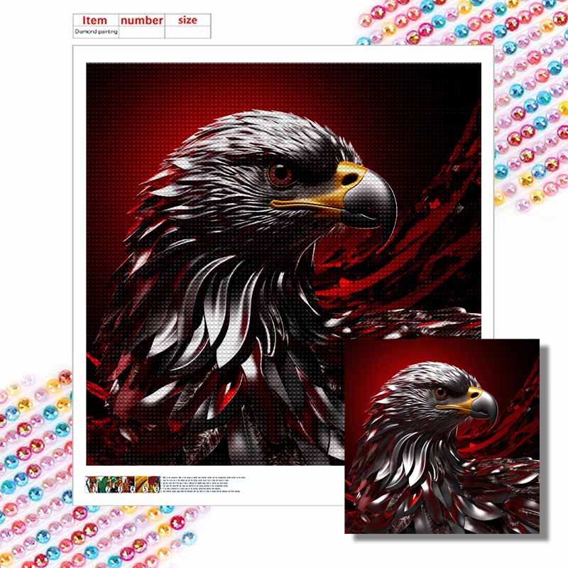New Arrival 5D DIY Full Circle Diamond Painting "Red Flying Eagle" Embroidery Cross Stitch Home Decor Gift
