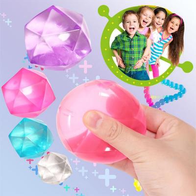 4Pcs Stress Cube Fidget Toy Slow Rebound TPR Anxiety Relief Rhinestone