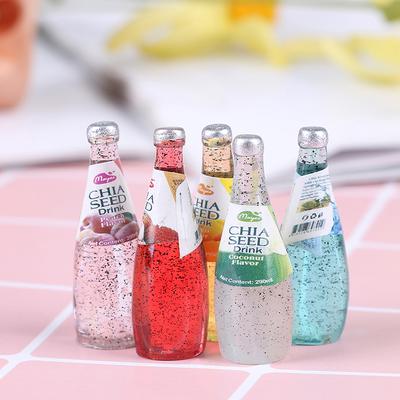 5Pcs 1/12 Miniature Food Mini Fruit Drink Model For Dollhouse Kitchen Toys