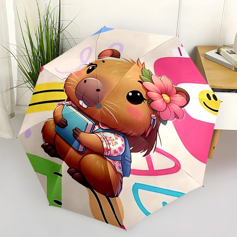 

Capybara Themed Travel Umbrella 8 Ribs Automatic Opening and Closing,Portable Folding Design,Compact and Stylish Umbrella Suitable for Out