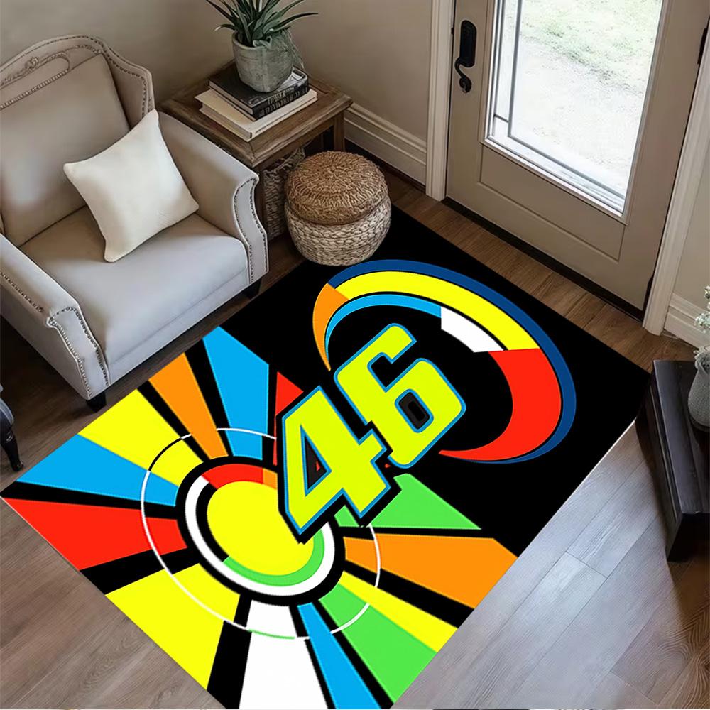 Colorful Wheel Design Floor Mat Design for Game Room Kitchen Dormitory Entryway Antislip Carpet Decorate Offices