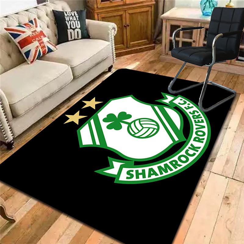 Shamrock Rovers Pattern Rug Floor Mat for Living Room or Bedroom Soft and Comfortable Carpet a Gift for Birthday and Holiday.