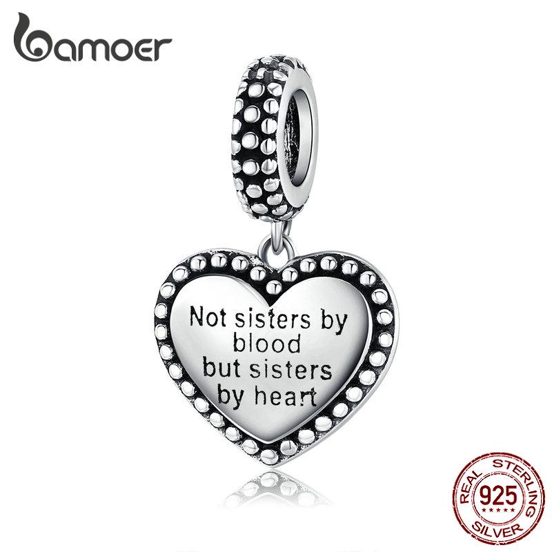 

BAMOER, натуральное серебро 925 пробы, серия Love Heart Element, бусины, подходят для оригинального браслета, подарок Sisters