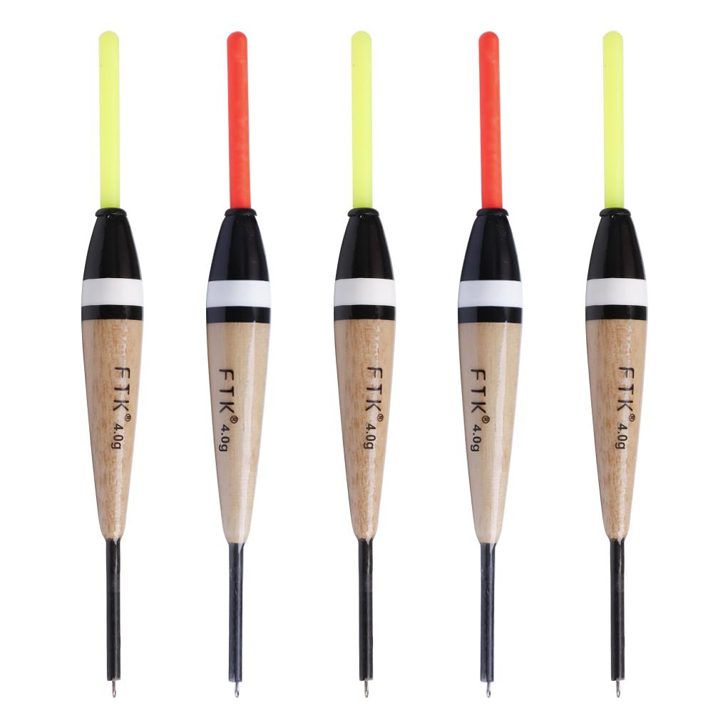 FTK 5PCS Paulownia Wood Fishing Float 2g 3g 4g  Floating Vertical Buoy Carp Fishing Accessories 14cm-15cm