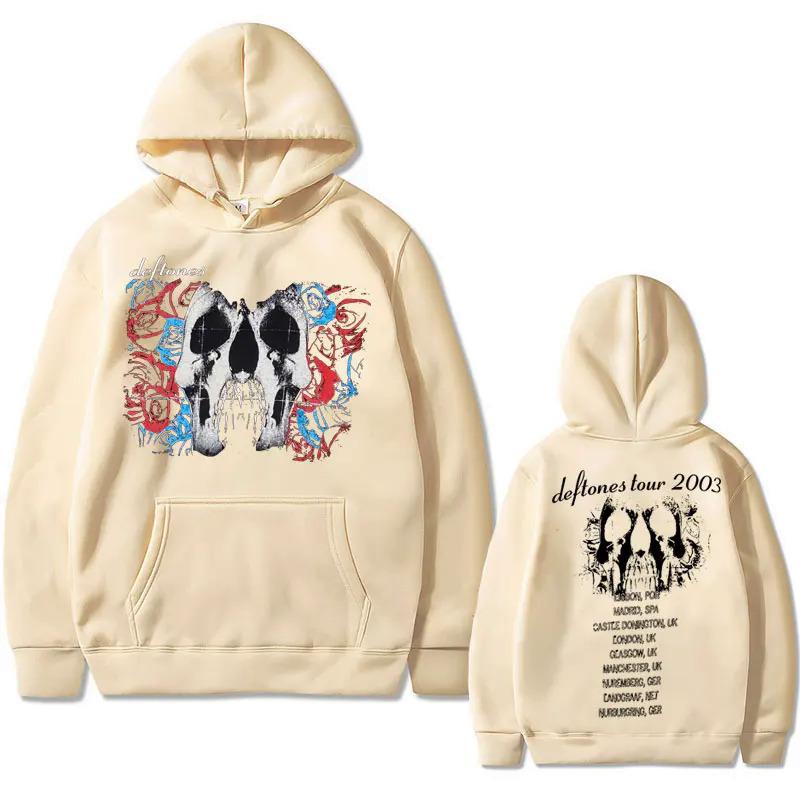 Mikina s kapucí s oboustranným grafickým motivem lebky Deftones