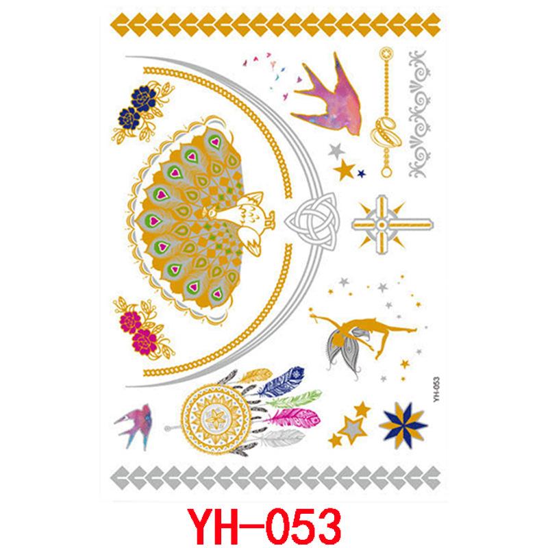 Bronzing Tattoo Sticker, Metal Waterproof Tattoo Sticker, Tattoo