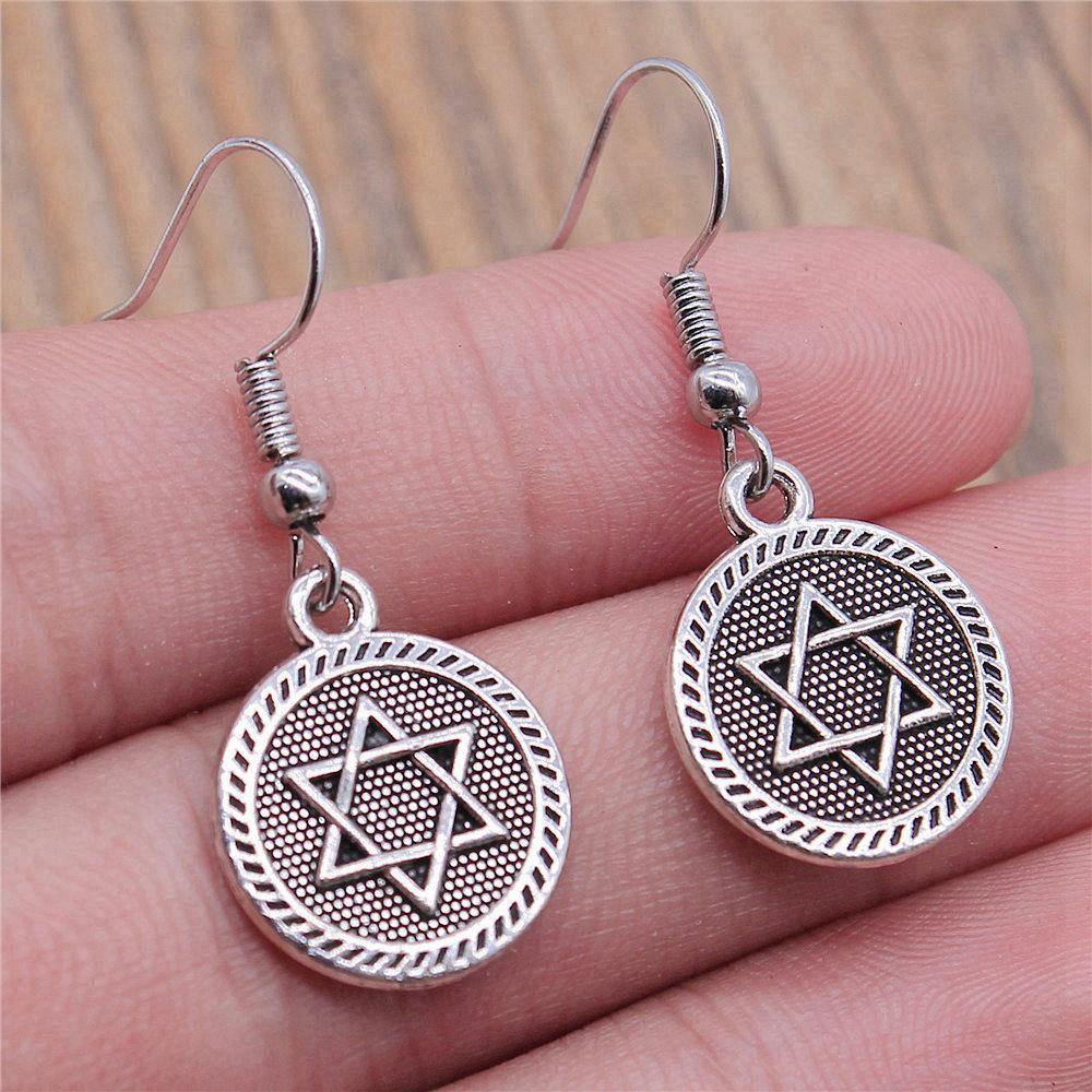 Drop & Dangle Earring Celtic Hexagram Kids' Jewelry MaterialsEarring Size 18x19mm QE006