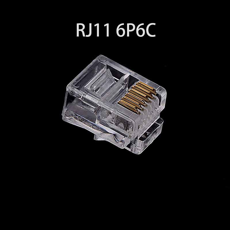 20/50/100PCS/lot RJ11 6P2C 6P4C 6P6C Telephone Internet Modular Plug Jack RJ11 Connector RJ-11 Crystal Heads Gold-Plated 6U