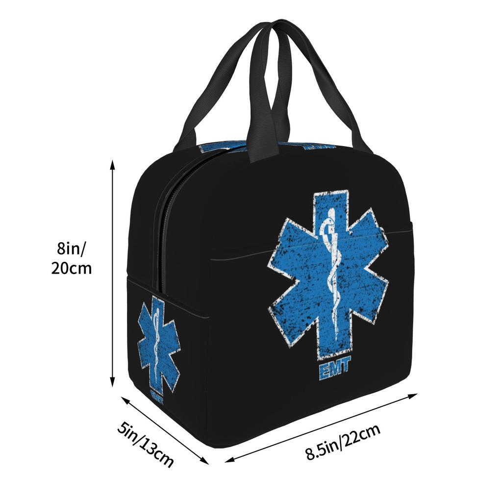 Emt Lebensstern Brottasche Herren Damen Sanitäter Sanitäter Krankenwagen Kühlbox Warm Isoliert Brotdose für die Schule