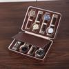 1pc,Vintage watch storage box, PU leather high-end watch box, zipper box, portable jewelry box, compact display box